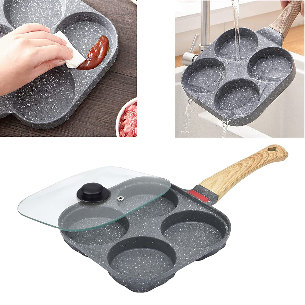 Non Stick 4-Cup Egg Frying Pan - Egg Waffle Pan recension och pris